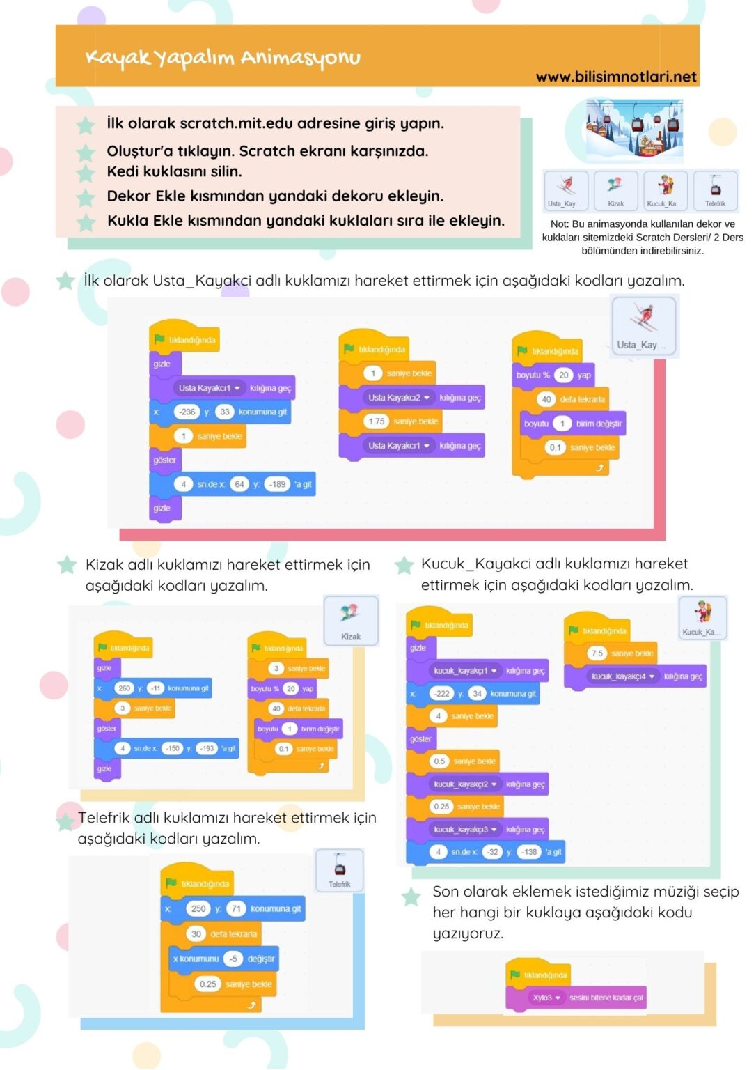 Scratch İle Kodlama 2.Ders Hareket Zamanı BİLİŞİM NOTLARI